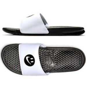 smiley face nike slides